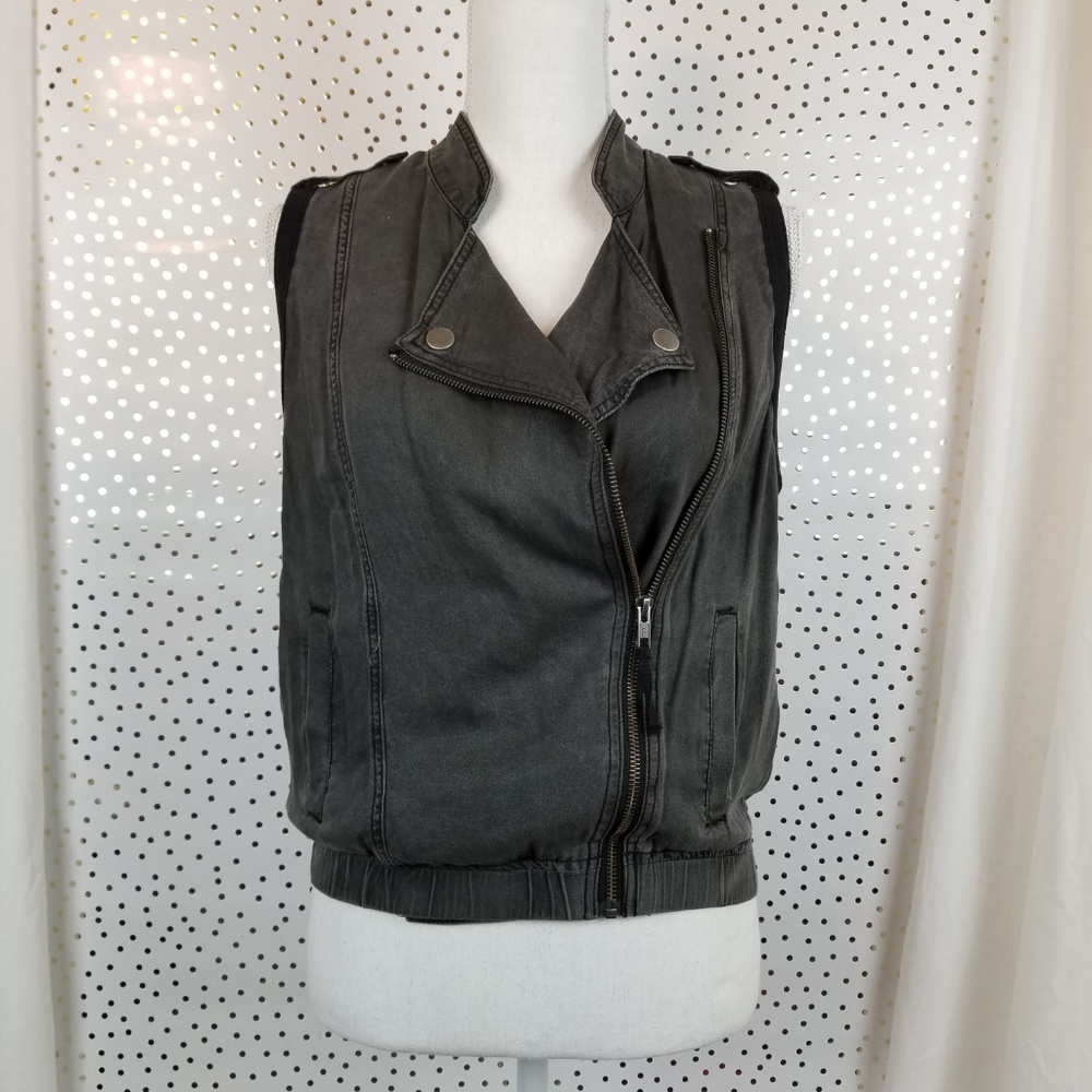BP. | Chambray Moto Vest |  Juniors Medium